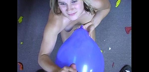  Teen jerks off bf while smoking and popping balloons